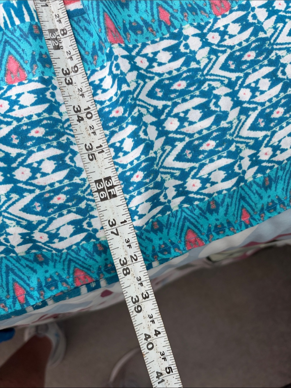 Tolani Turquoise Blue & Coral Patterned Midi Dress - Picture 12 of 12